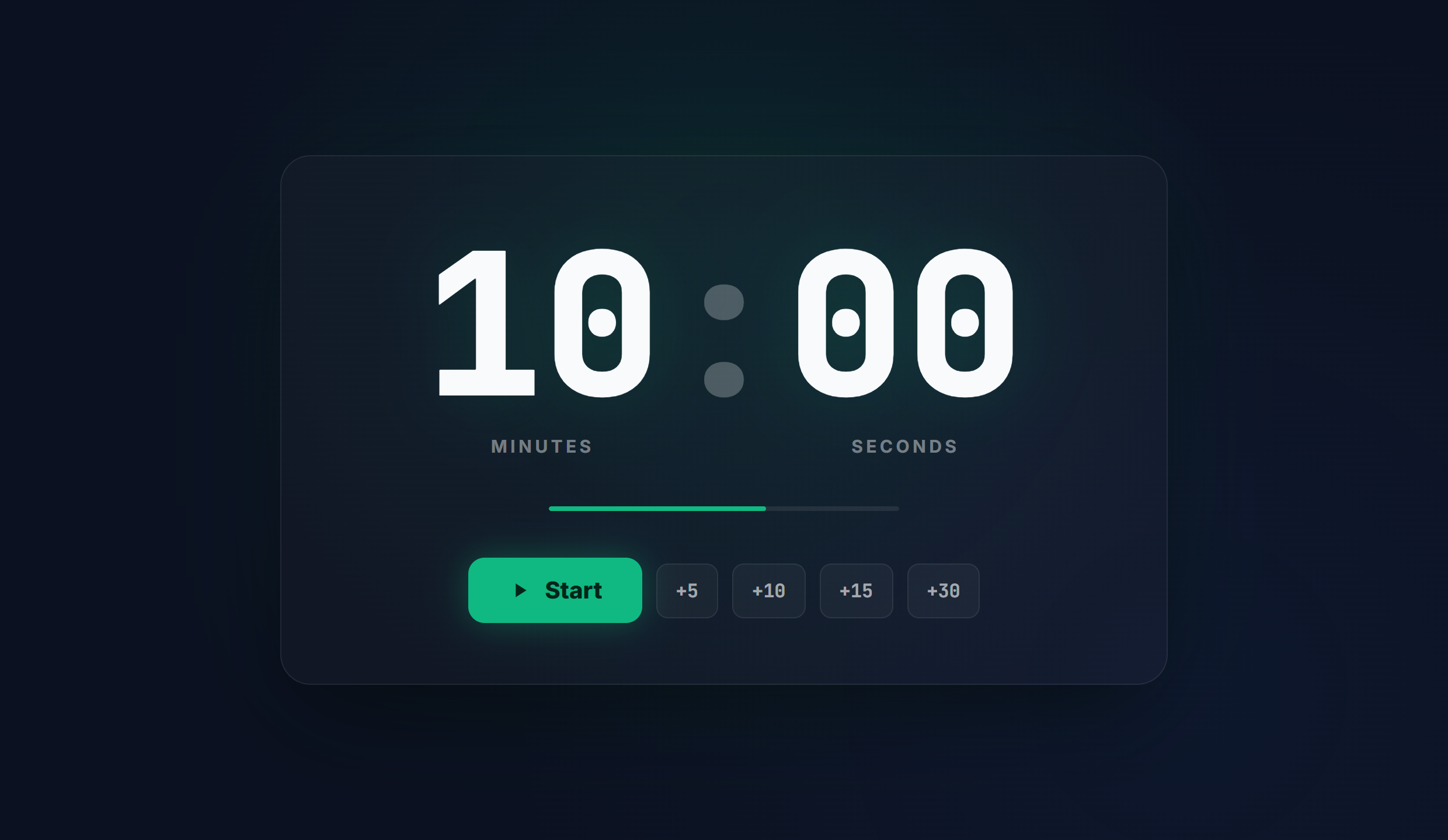 The EventTimer online timer counting down, showing minutes and seconds